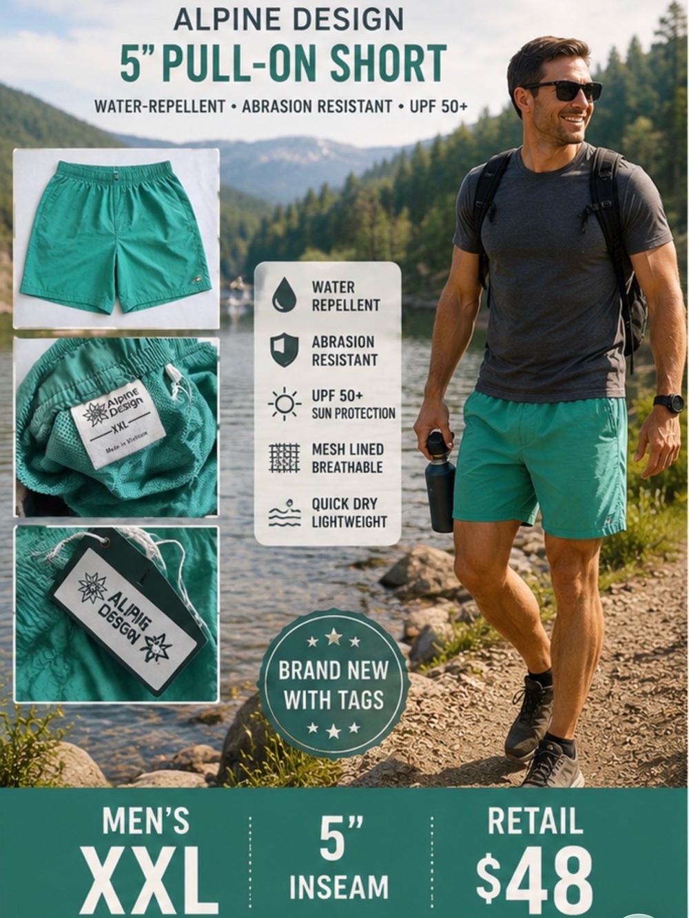 Alpine Design Enchanted Green Pull-On Shorts